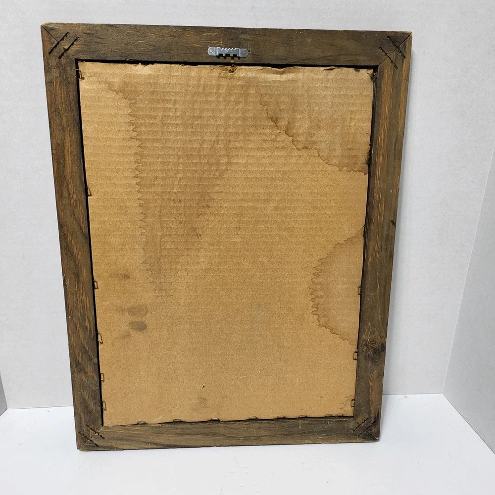 Vintage 1986 Harley Davidson Eagle American‎ Flag Framed Mirror Art 19x14 3/4